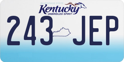 KY license plate 243JEP