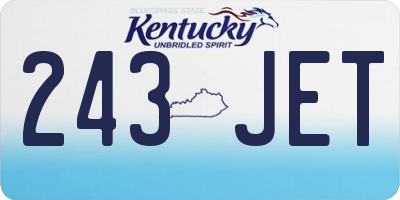 KY license plate 243JET