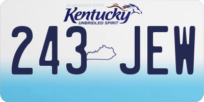 KY license plate 243JEW
