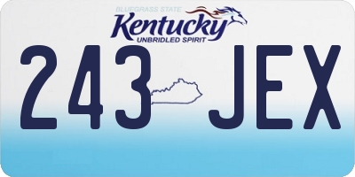 KY license plate 243JEX