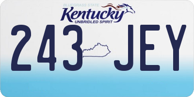 KY license plate 243JEY