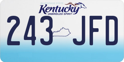 KY license plate 243JFD