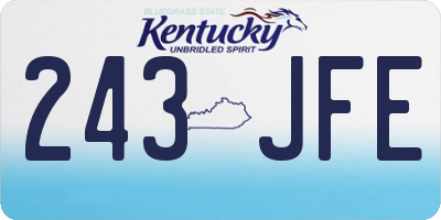KY license plate 243JFE