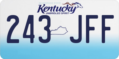 KY license plate 243JFF