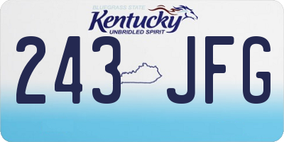 KY license plate 243JFG