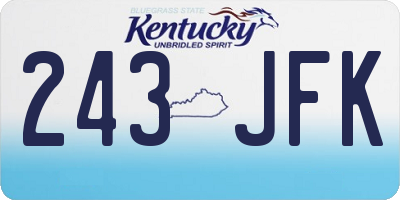 KY license plate 243JFK