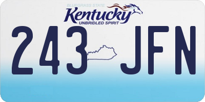 KY license plate 243JFN