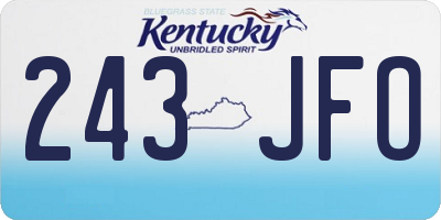 KY license plate 243JFO