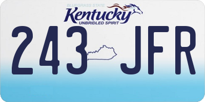 KY license plate 243JFR