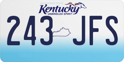 KY license plate 243JFS
