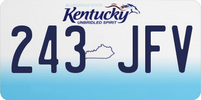 KY license plate 243JFV