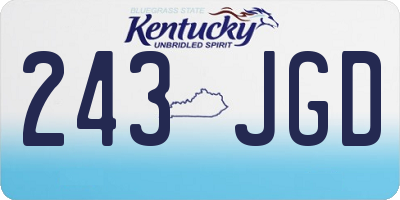 KY license plate 243JGD