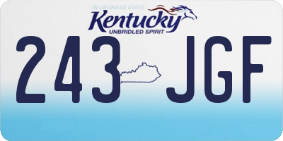 KY license plate 243JGF