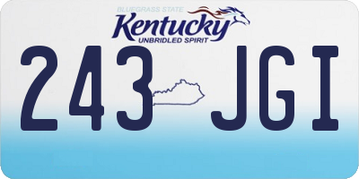 KY license plate 243JGI