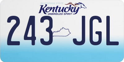 KY license plate 243JGL