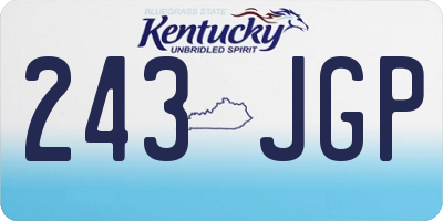 KY license plate 243JGP