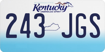 KY license plate 243JGS