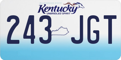 KY license plate 243JGT
