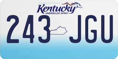 KY license plate 243JGU