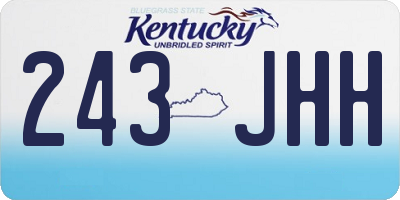 KY license plate 243JHH