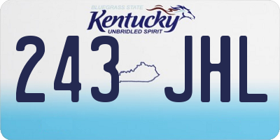 KY license plate 243JHL