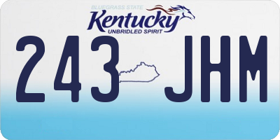 KY license plate 243JHM