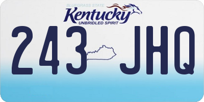 KY license plate 243JHQ