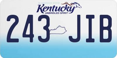 KY license plate 243JIB