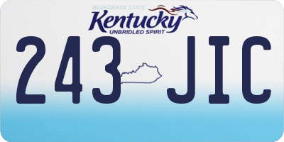KY license plate 243JIC