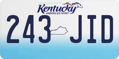 KY license plate 243JID