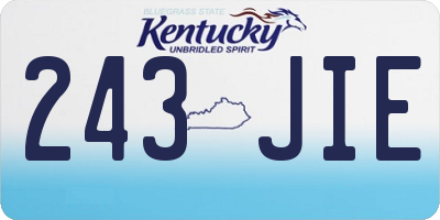 KY license plate 243JIE