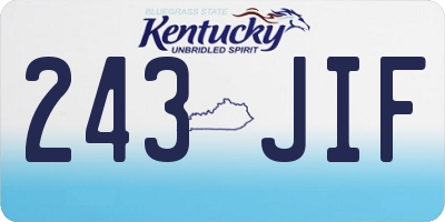 KY license plate 243JIF