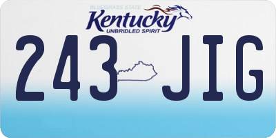 KY license plate 243JIG