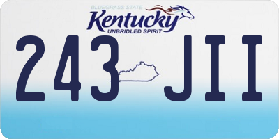 KY license plate 243JII