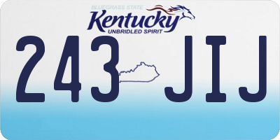 KY license plate 243JIJ
