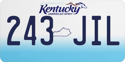 KY license plate 243JIL