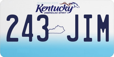 KY license plate 243JIM