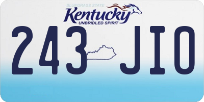 KY license plate 243JIO
