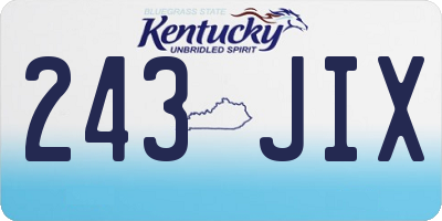 KY license plate 243JIX