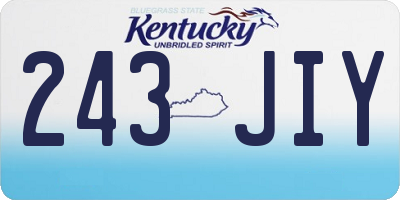 KY license plate 243JIY