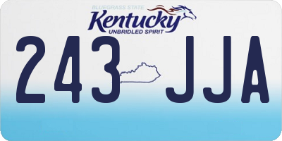 KY license plate 243JJA