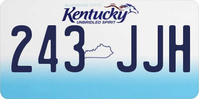 KY license plate 243JJH