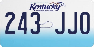 KY license plate 243JJO