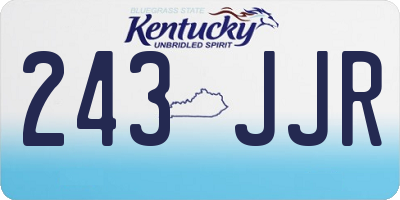 KY license plate 243JJR
