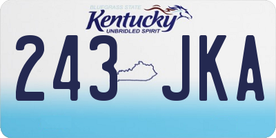 KY license plate 243JKA