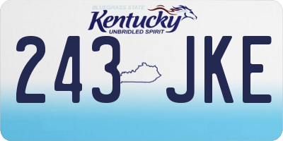 KY license plate 243JKE