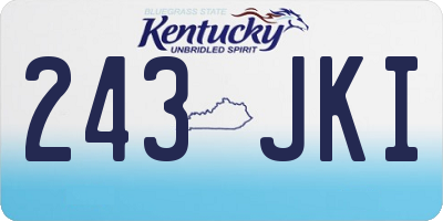KY license plate 243JKI