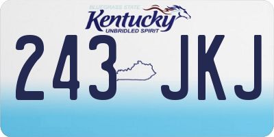 KY license plate 243JKJ