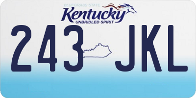 KY license plate 243JKL