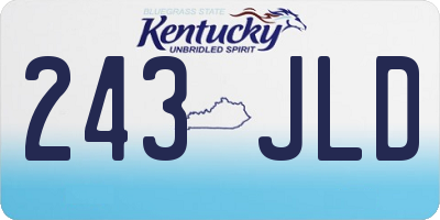 KY license plate 243JLD